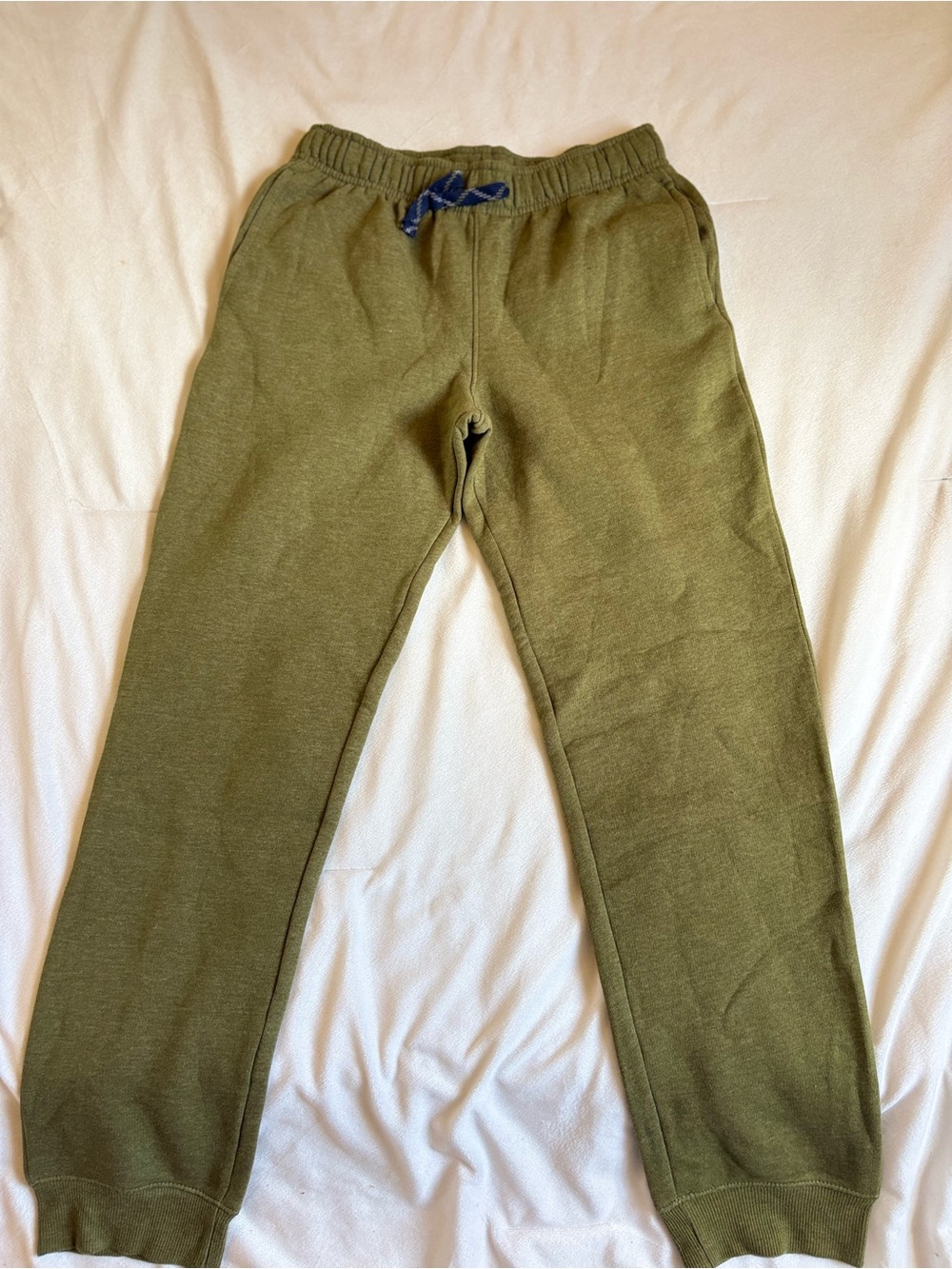 Cat & Jack Olive Green Kids Jogger Pants with Navy Drawstring